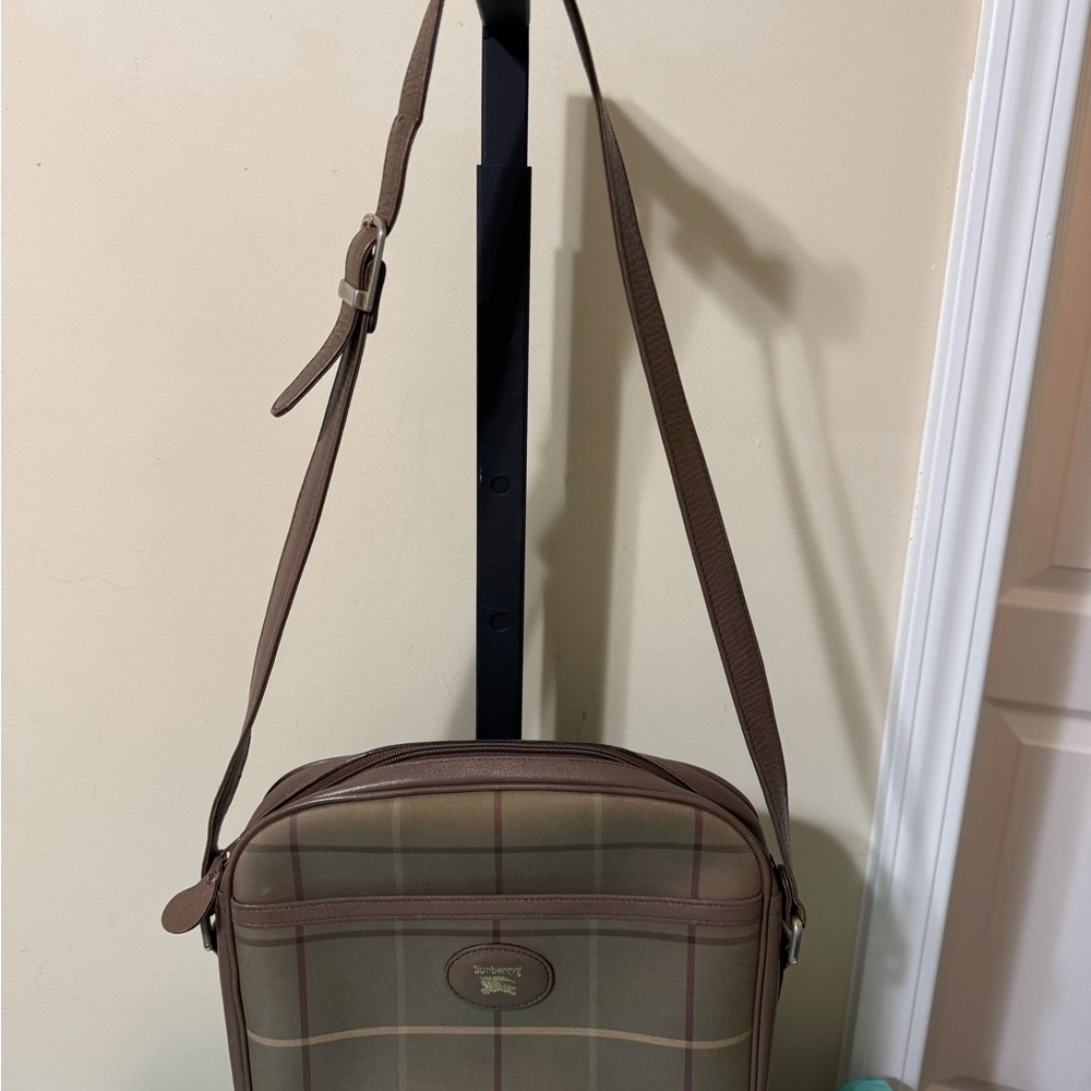 Burberry Brown Plaid Crossbody Bag